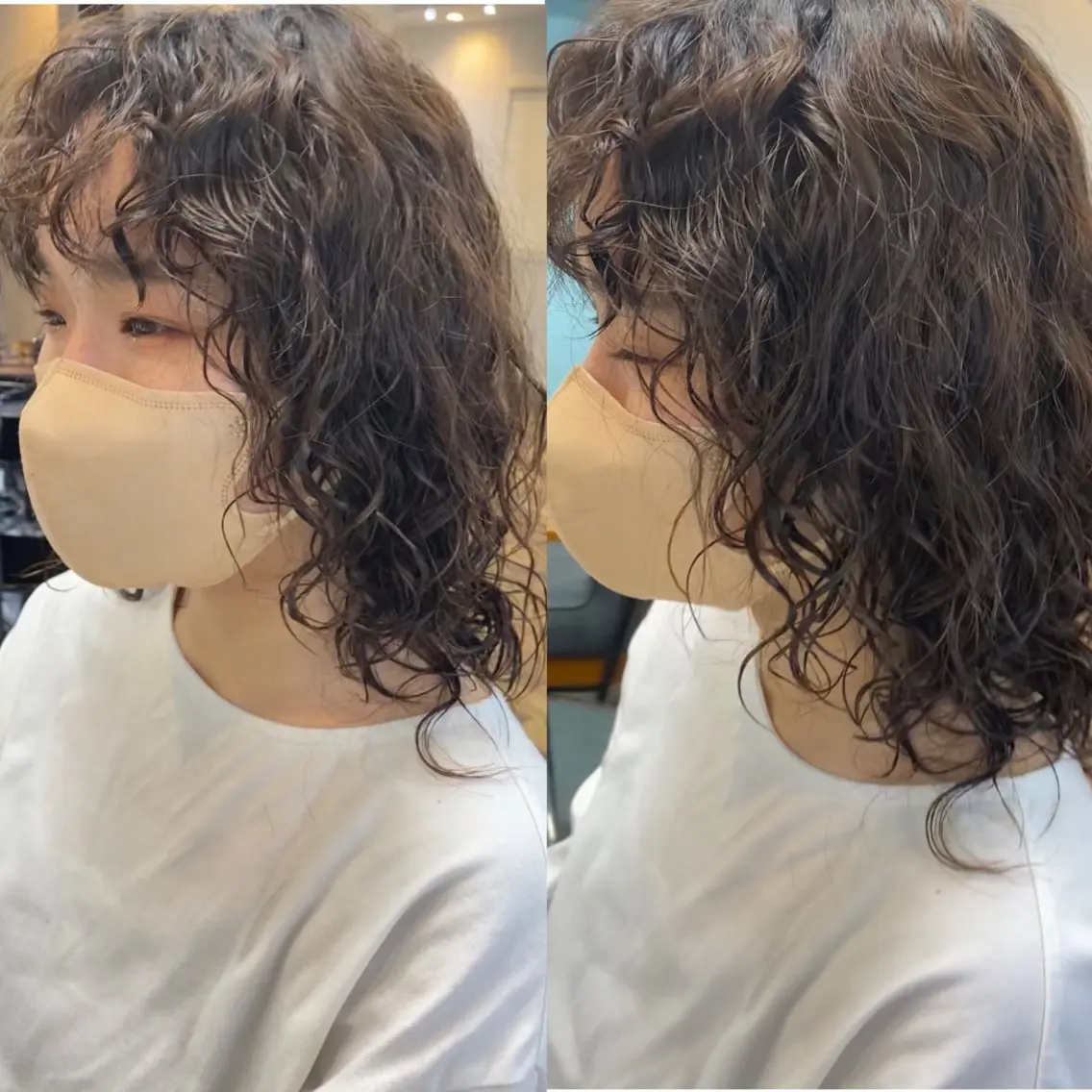 ミディアム パーマ カット パーマ 口コミ150件超え 💬☘️笹岡航太のヘアスタイル