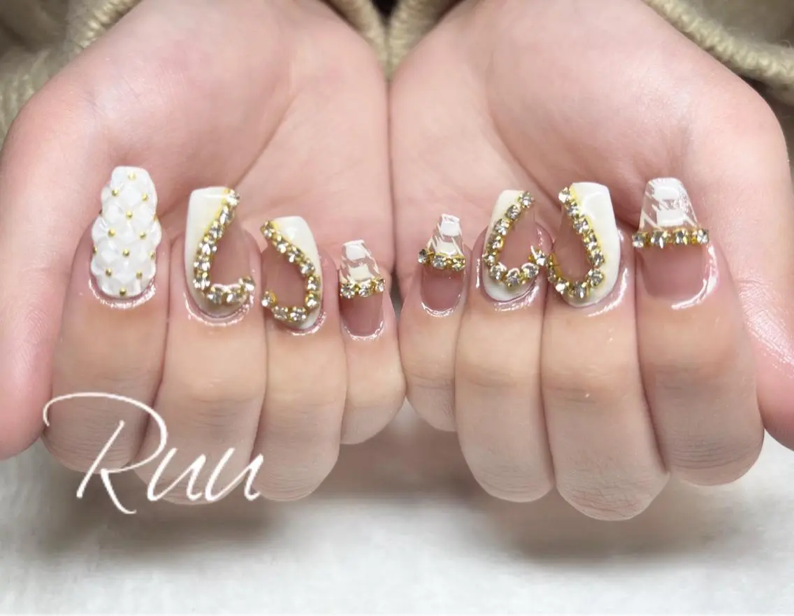 ネイル アートネイル フットネイル フレンチネイル キラキラネイル 韓国ネイル Nail salon Ruuのネイルデザイン
