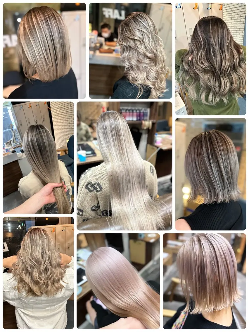 ロング カラー ブリーチ カット ヘアカラー トリートメント ヘアセット 難波ブリーチカラー 伊藤洋輝のヘアスタイル