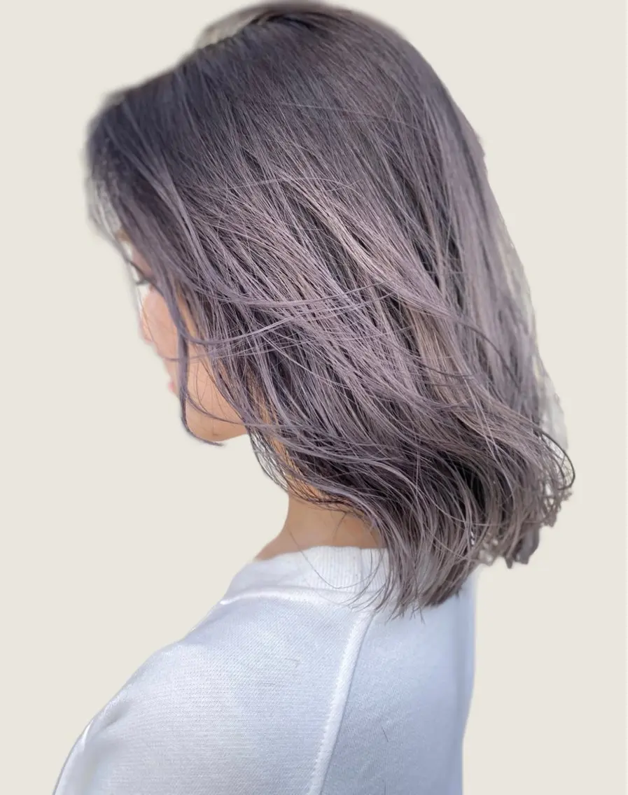 ミディアム カラー ヘアアレンジ 透明感カラー グラデーションカラー グレージュ イルミナカラー 安住 千明のマツエク・マツパデザイン