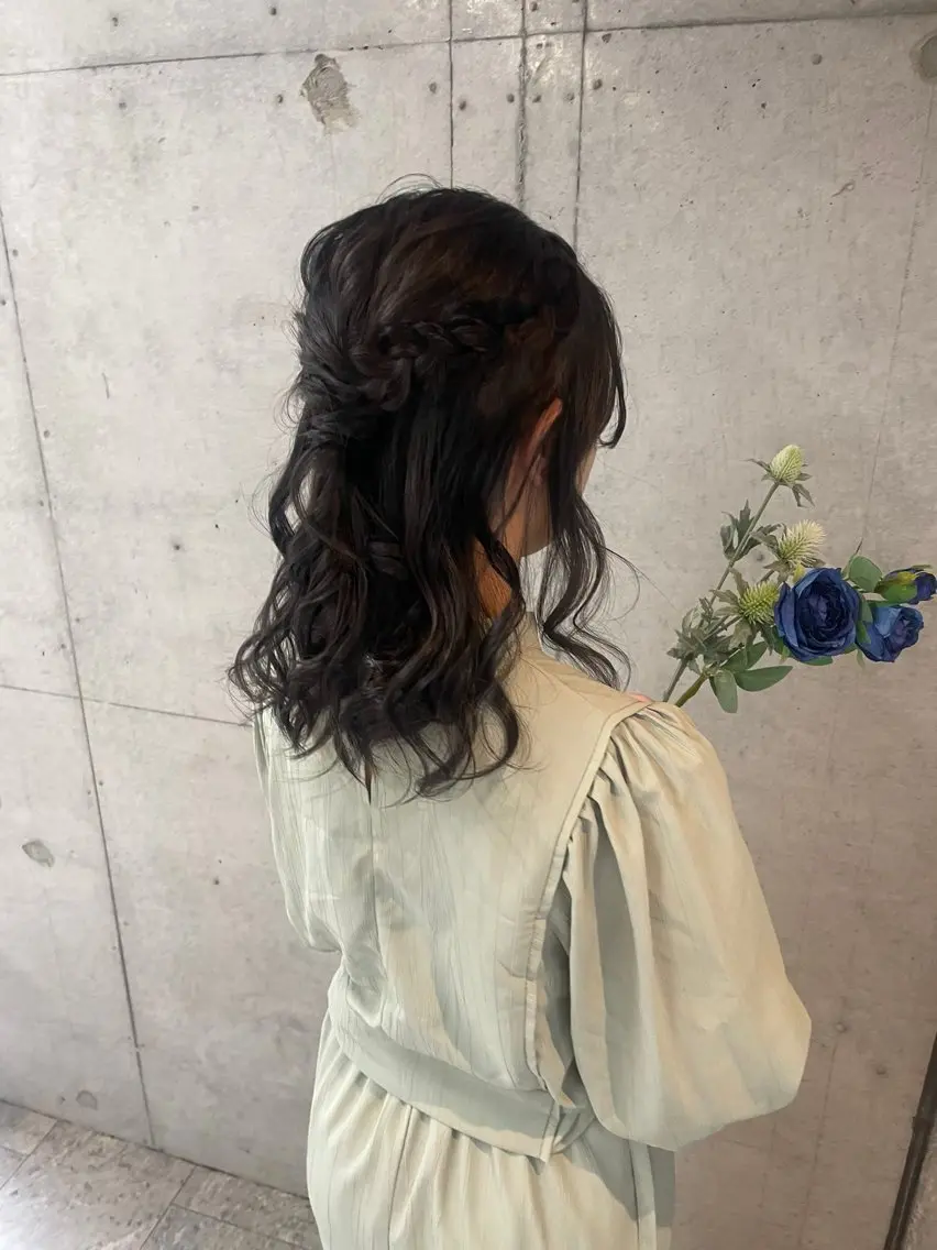 ヘアアレンジ ハーフアップ ヘアセット 美髪× ヘアセット✨Araiのヘアスタイル