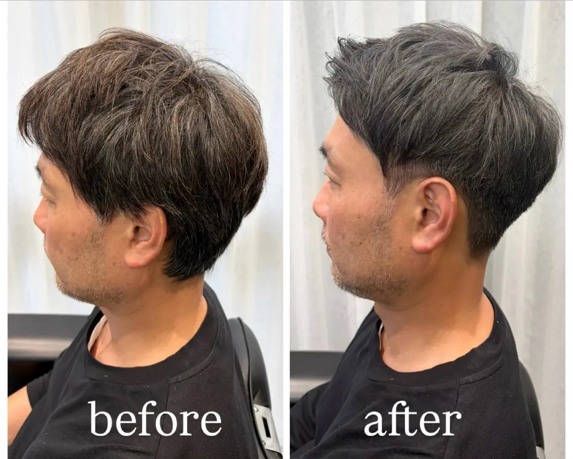 《✨男性限定✨》ブリーチ×2込み✨白髪ぼかしハイライト & カラー & カット & 1stepトリートメントの写真
