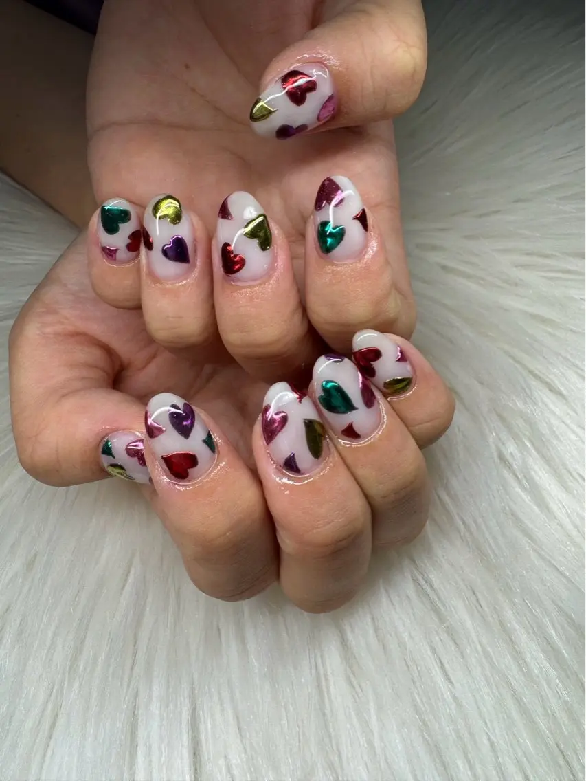 ネイル ハート ミラーネイル Tam Tam Nailのネイルデザイン