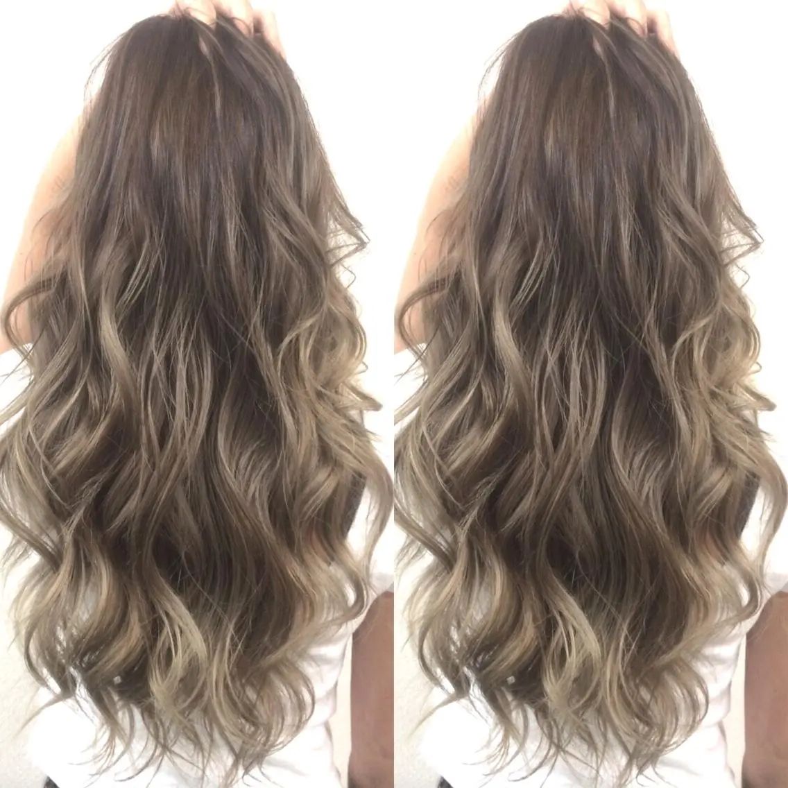 ロング カラー バレイヤージュ ベージュカラー レイヤーカット 井上 一平のヘアスタイル