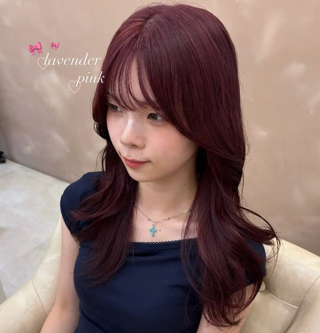 ロング カラー ブリーチ ピンクカラー ピンクパープル パープルカラー girlyヘア /yumeka🩰のヘアスタイル