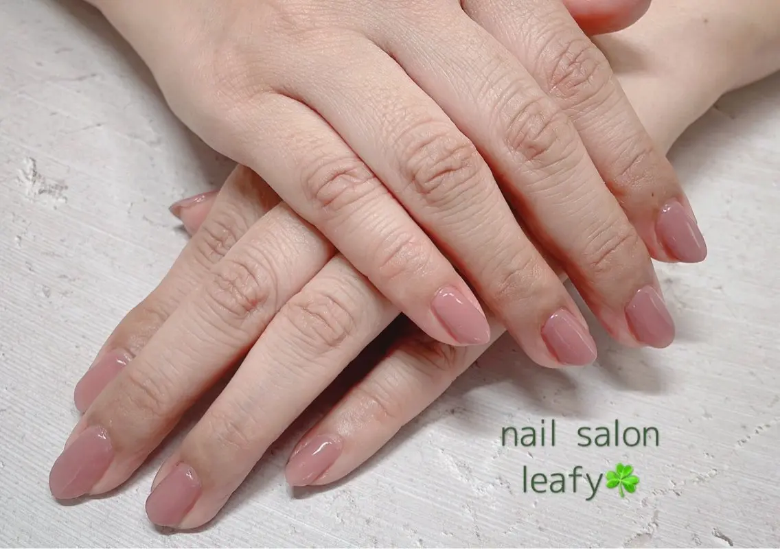 ネイル ワンカラーネイル ピンク ネイルサロン leafyのネイルデザイン