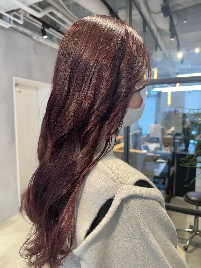 ロング カラー ブリーチ ブラウンカラー ダブルカラー ブリーチなしカラー ピンクカラー カット ヘアカラー トリートメント 透明感カラー✨艶髪 制作🌱山根あゆみのヘアスタイル