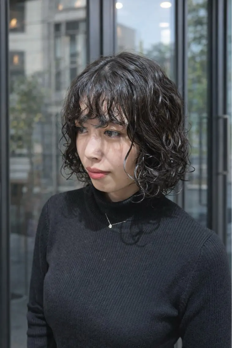 ミディアム パーマ ブリーチモデル✂︎ カラー特化✨ひかり/のヘアスタイル