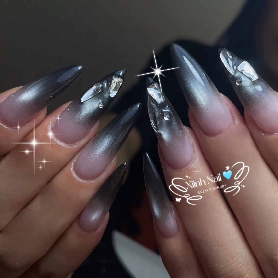 ネイル チークネイル 桜ネイル 長さ出し フットネイル ジェルネイル ハンドネイル XIINH NAIL SALONのネイルデザイン