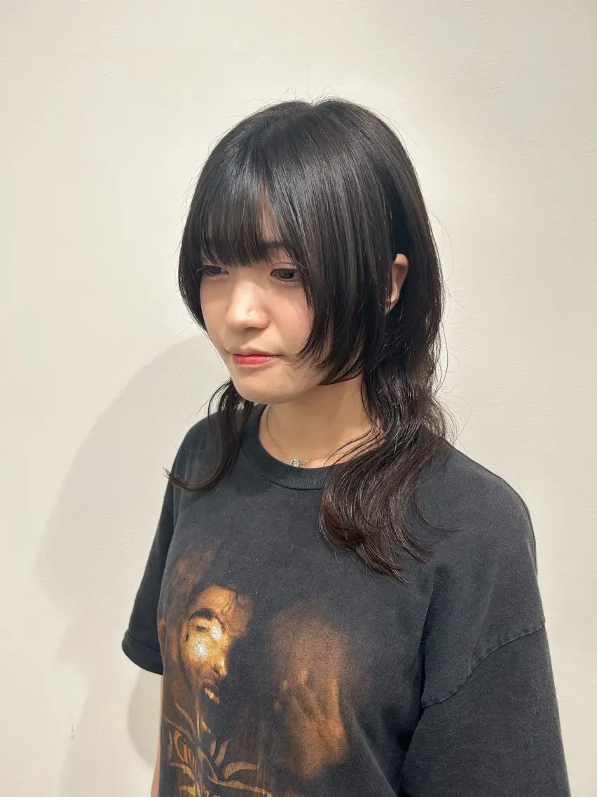 セミロング カラー レイヤー ハイトーン 暖色⭐︎KANAKOのヘアスタイル