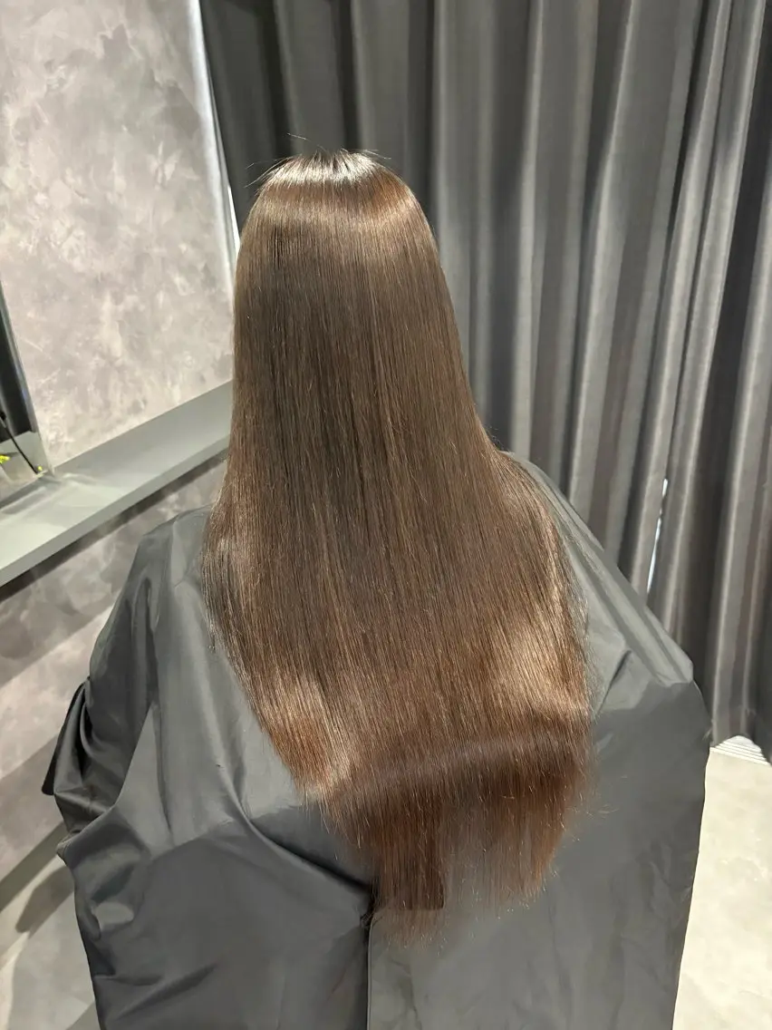 ロング 酸性ストレート 縮毛矯正 トリートメント nameless miichiのヘアスタイル