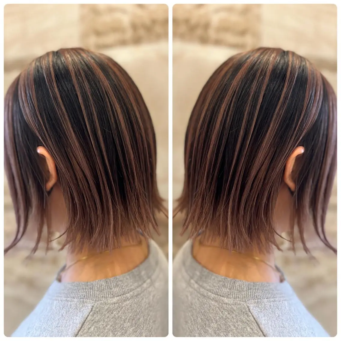 ショート カラー バレイヤージュ ベージュカラー ピンクカラー ピンクベージュ レイヤーカット ヘアカラー トリートメント 小山内 龍一郎 店長のヘアスタイル