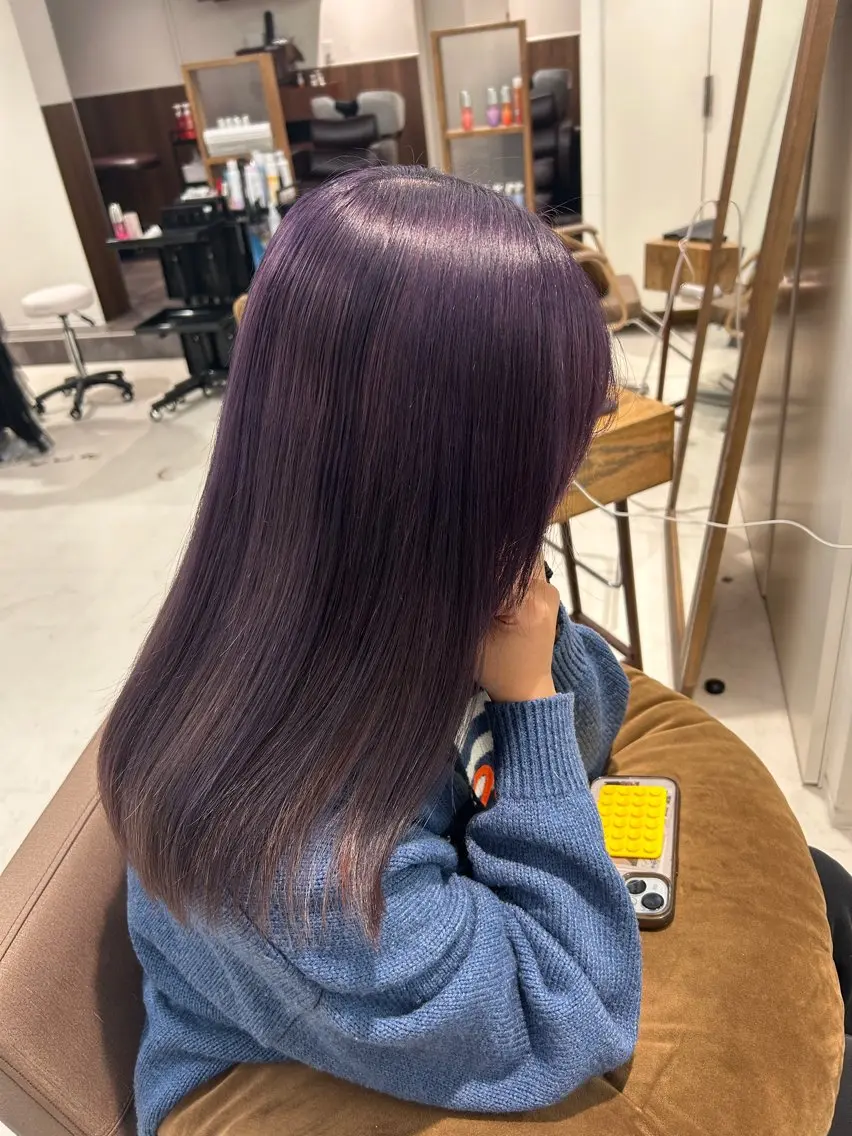 ミディアム カラー カット ヘアカラー トリートメント ハイトーン/エクステ /🎀YUINA🎀のヘアスタイル