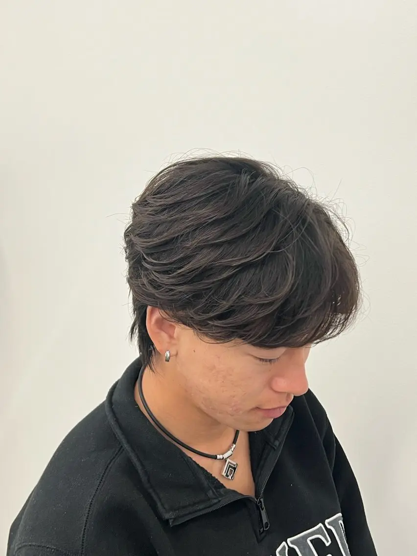 メンズカット+ニュアンス、フェザーパーマの写真