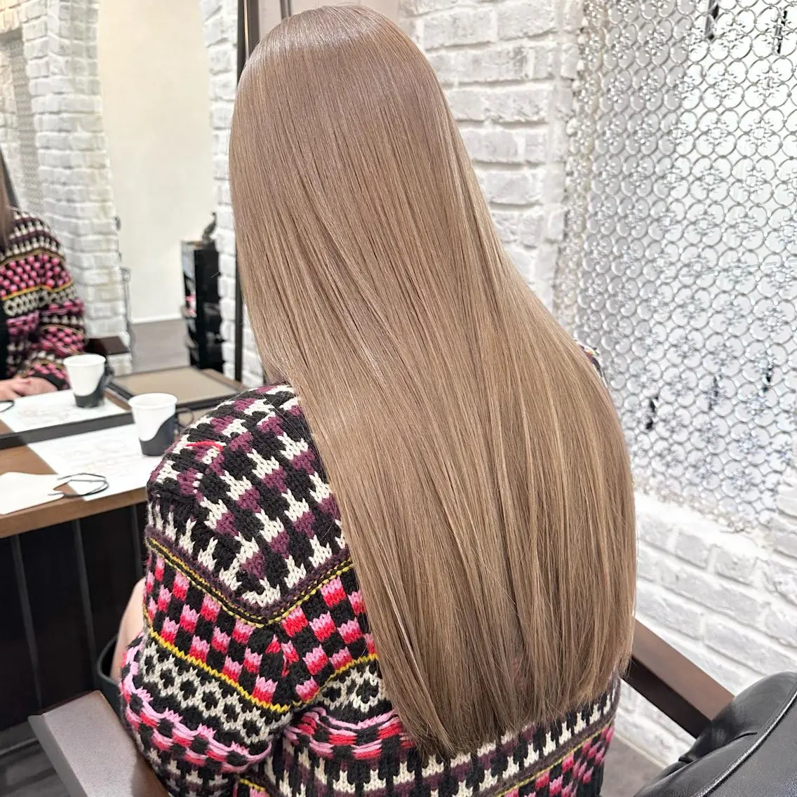 🌸初カラーおすすめ🌸ブリーチなしダブルカラー＋最新トリートメント【¥11100】ブリーチなしで透明感出したい方🌟の写真