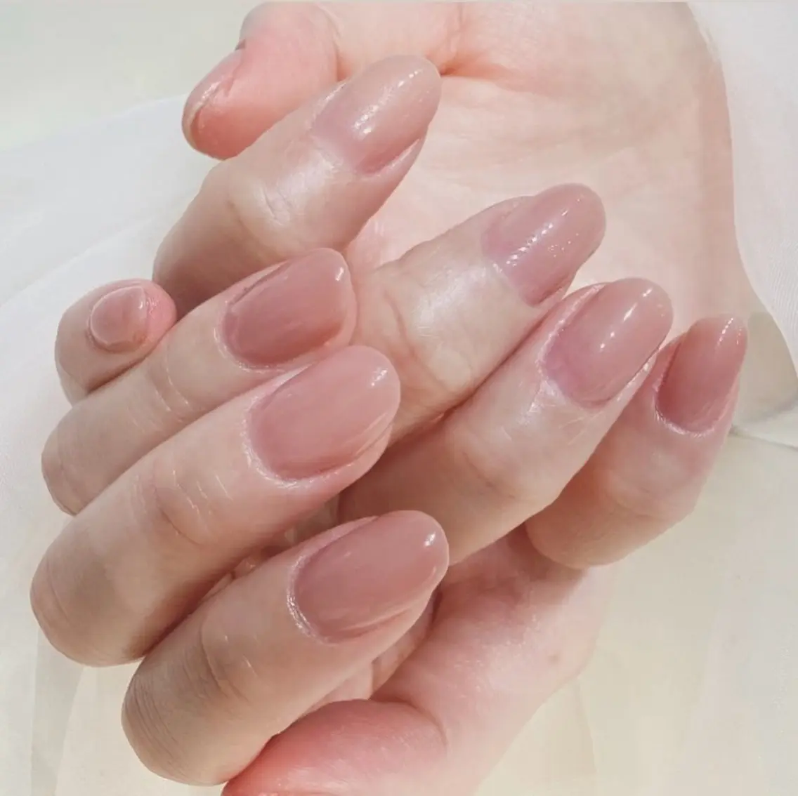 ネイル ジェルネイル 韓国ネイル オフィスネイル ワンカラーネイル ピンク NailSalon✨ Écrinエクランのネイルデザイン