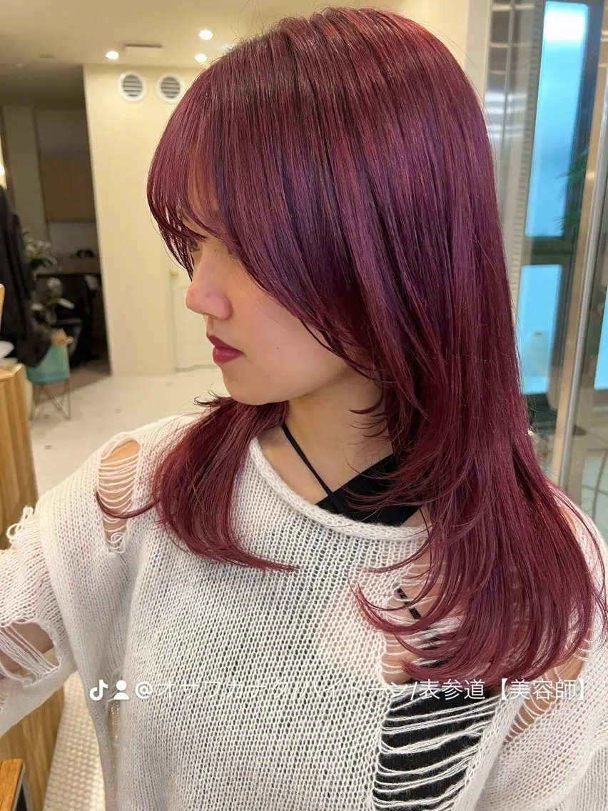 ロング カラー 韓国風ヘア レイヤーカット ロング カット 抜きっぱなしブロンド /ハイトーン/カナタのヘアスタイル
