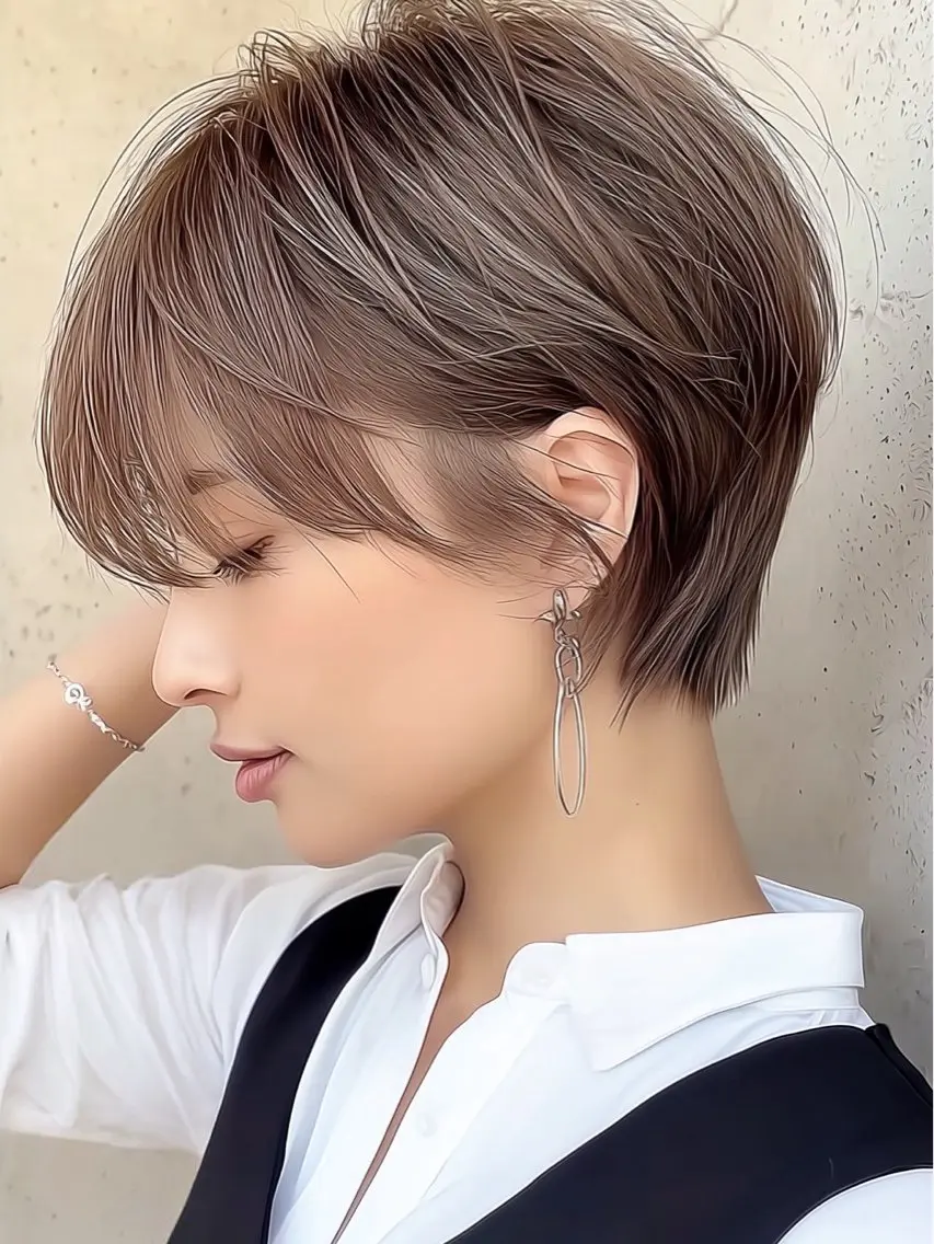 ショート カラー 🌬️attrait 髪質改善/個室サロンのヘアスタイル