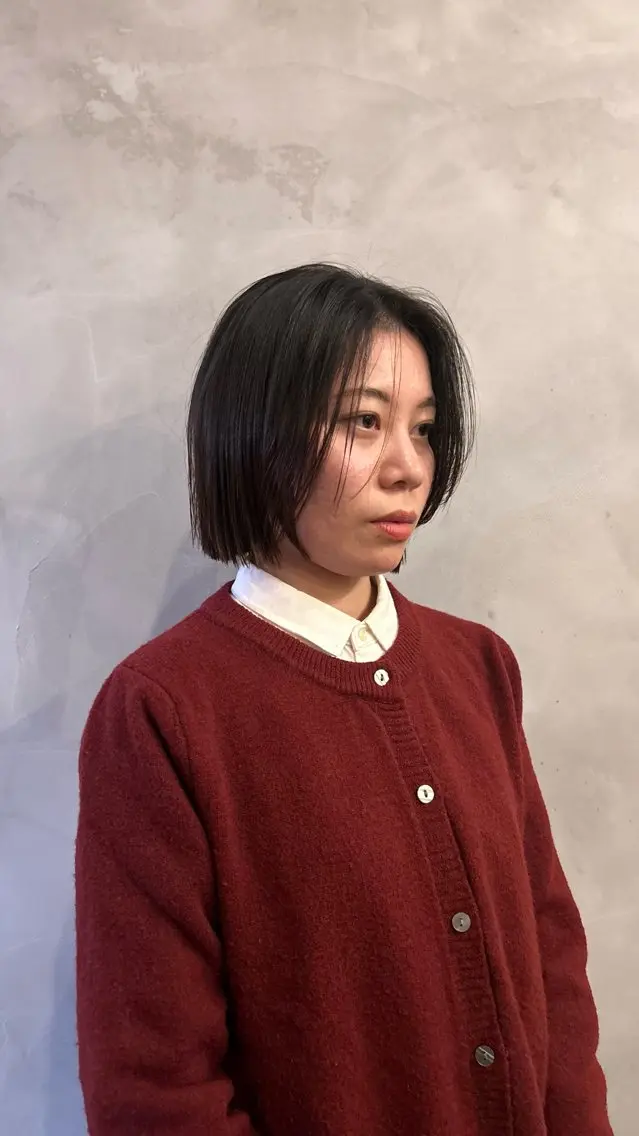 ショート 切りっぱなしボブ ボブ カット トリートメント 🌿ボブ パーマ高橋啓太🌿のヘアスタイル