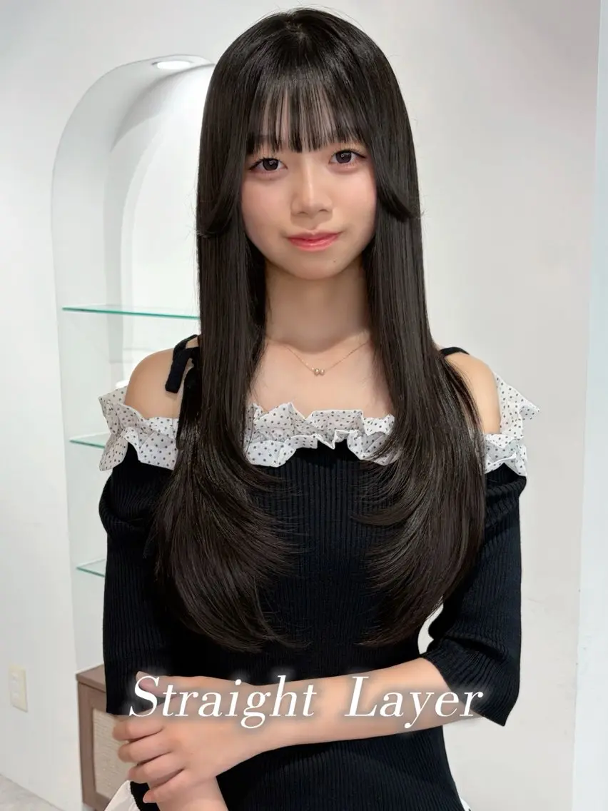 ロング カラー 韓国風ヘア レイヤーカット 似合わせカット トリートメント カット saya🍀/透明感 カラー/ヘアセットのヘアスタイル
