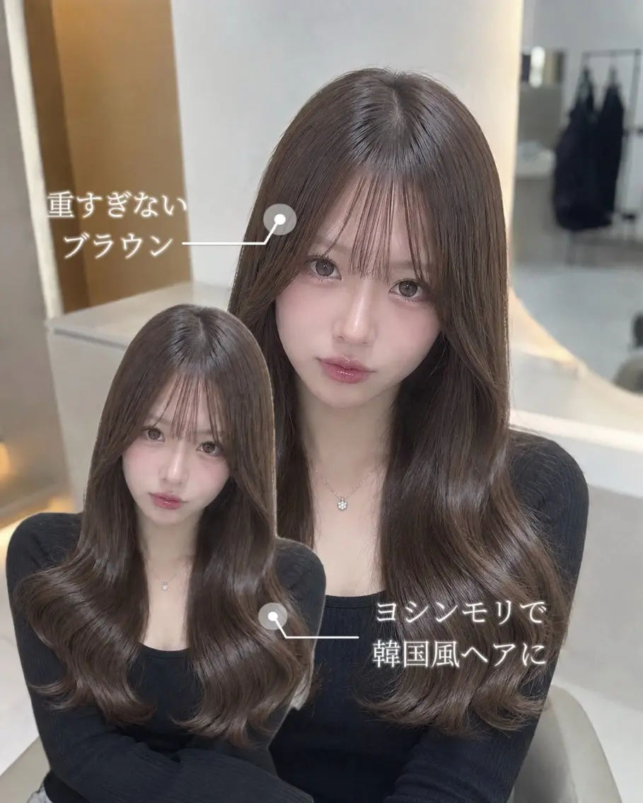 ロング カラー 縮毛矯正 トリートメント naho💚 カットモデル✂️.⋆のヘアスタイル