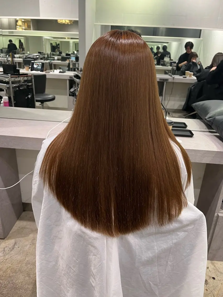 セミロング カラー 縮毛矯正 特化生田のヘアスタイル