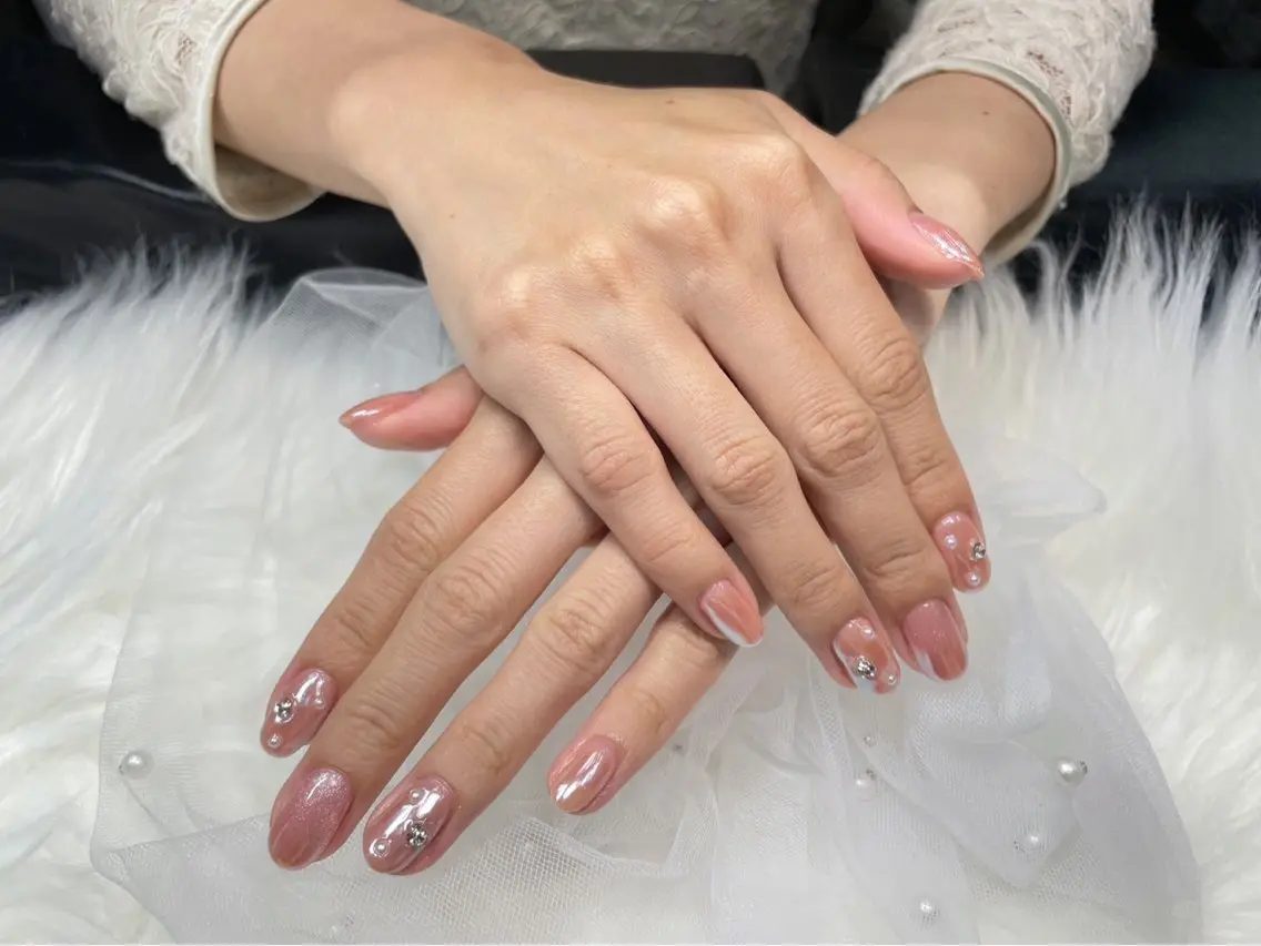 ネイル オーロラネイル ハンドネイル ハンドケア my nail plus野江内代のネイルデザイン