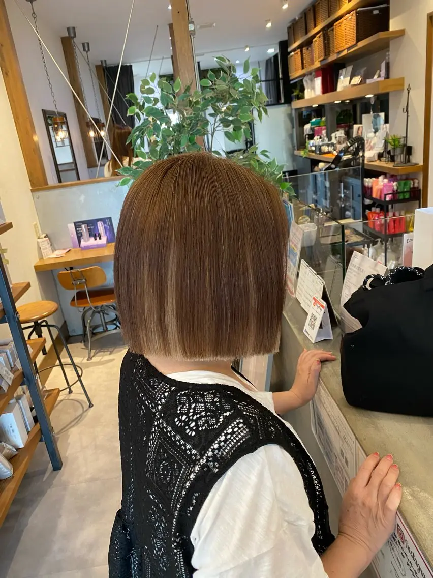 ミディアム カラー カット ヘアカラー 希優🌺ソムリエ /ブリーチ/カットのヘアスタイル