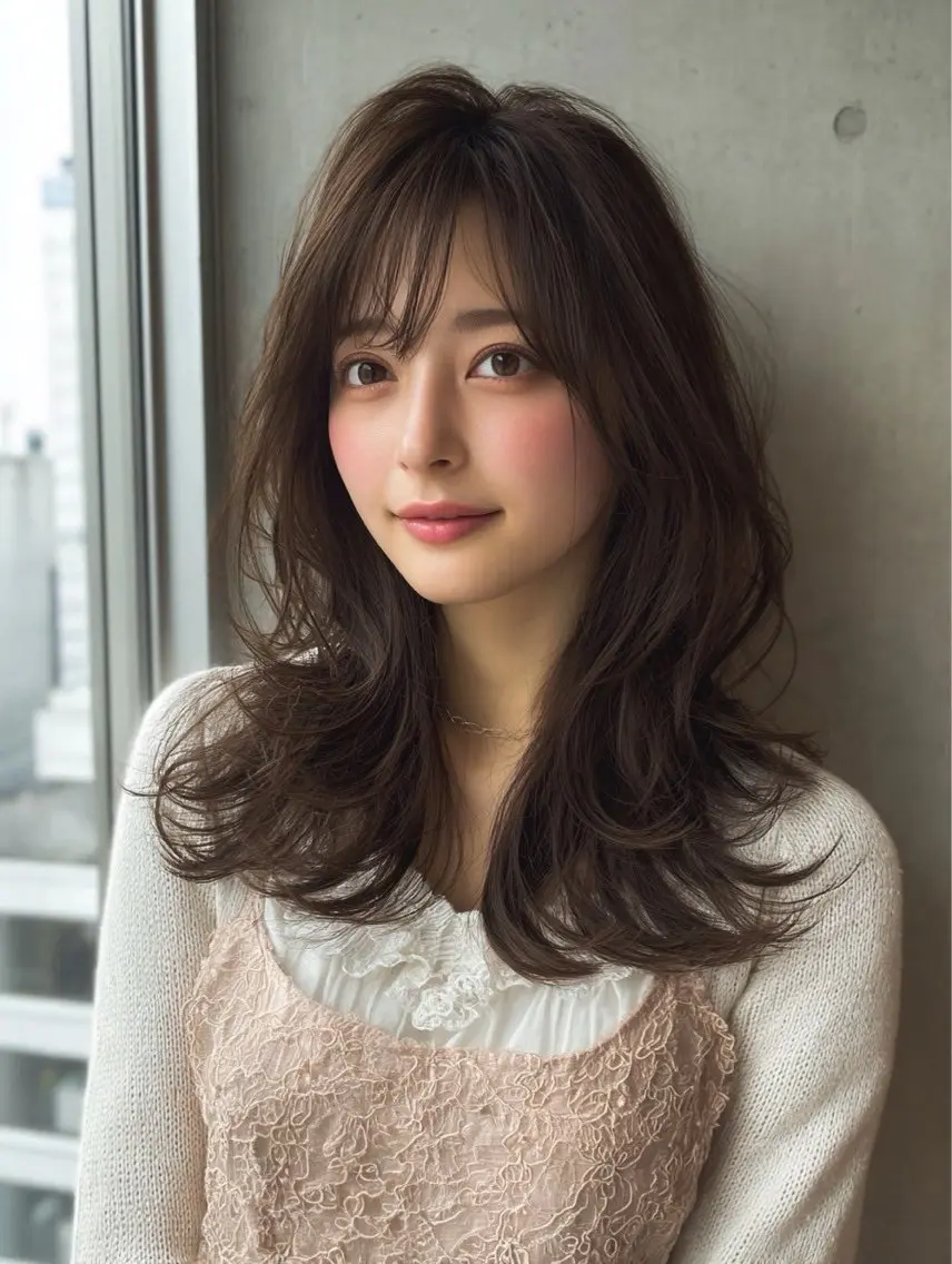 セミロング カラー カット ヘアカラー トリートメント 似合わせ美髪ヘア✨ 天王寺.阿倍野🌈のヘアスタイル