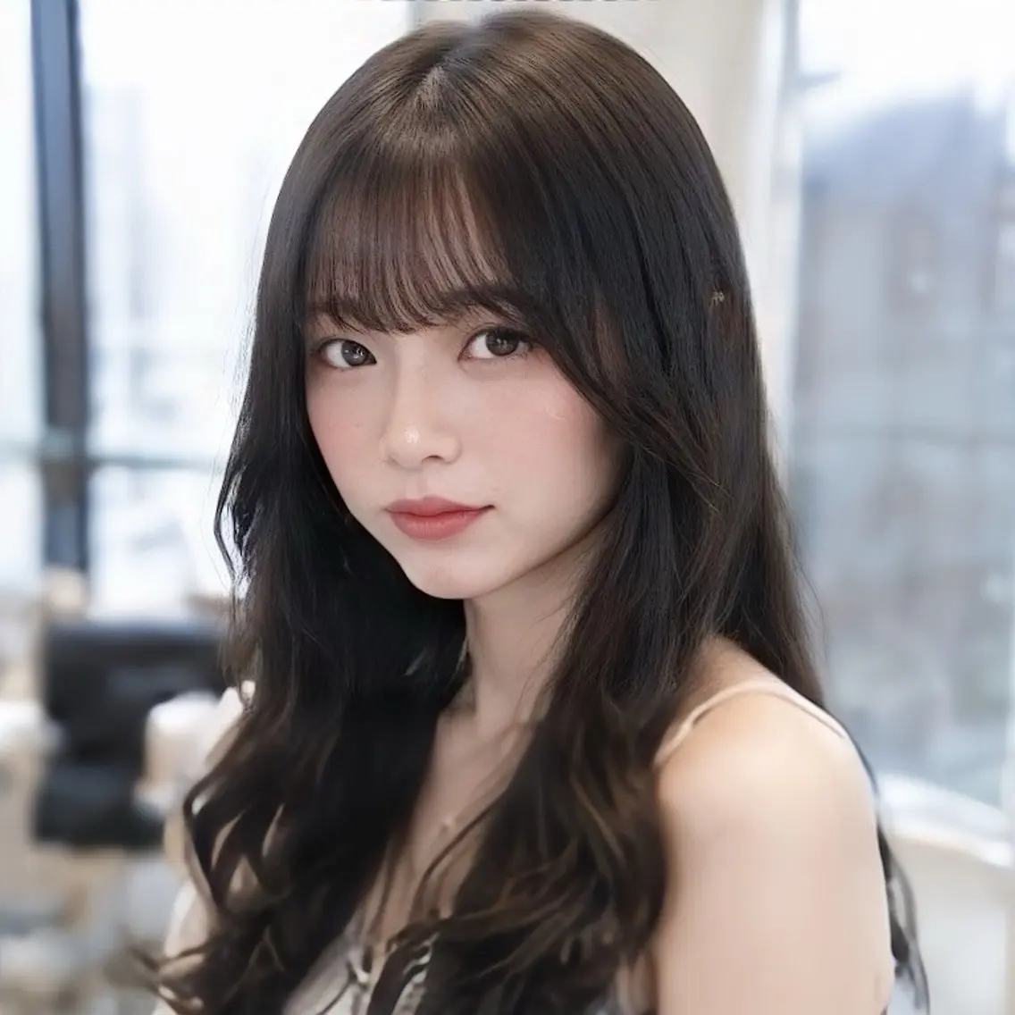 ロング 池袋/前髪/顔周り 縮毛矯正/おばかんのヘアスタイル