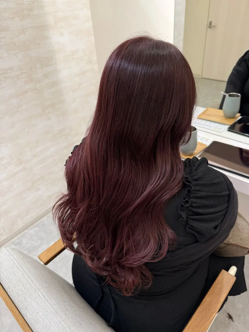 ロング カット ヘアカラー トリートメント 髪質改善&艶感カラー 🪄岡井美結のヘアスタイル