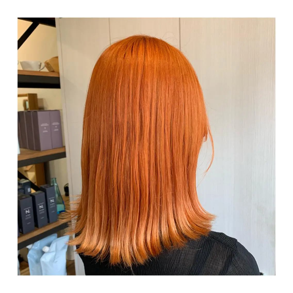 セミロング カラー カット ヘアカラー あべ ゆうかのヘアスタイル