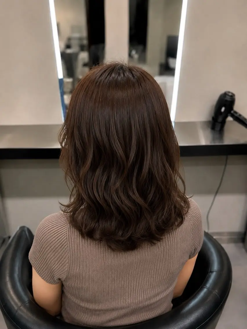 ミディアム カラー ブラウンカラー トリートメント 🌈ウルトワ水素 髪質改善naru🌈のヘアスタイル