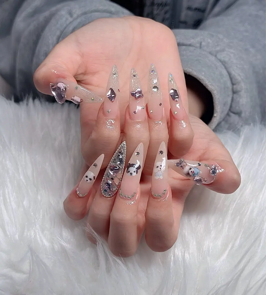 ネイル ハート キラキラネイル リボン ハンドネイル キノコ H.babynailのネイルデザイン