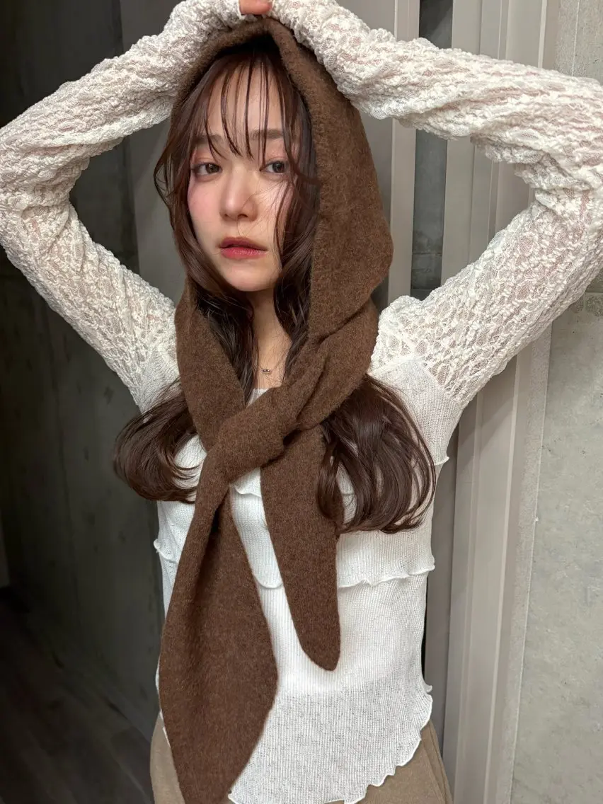 セミロング カラー ブリーチ ブラウンカラー ブリーチなしカラー トリートメント ブリーチ/ベージュ 💕/momoaのヘアスタイル