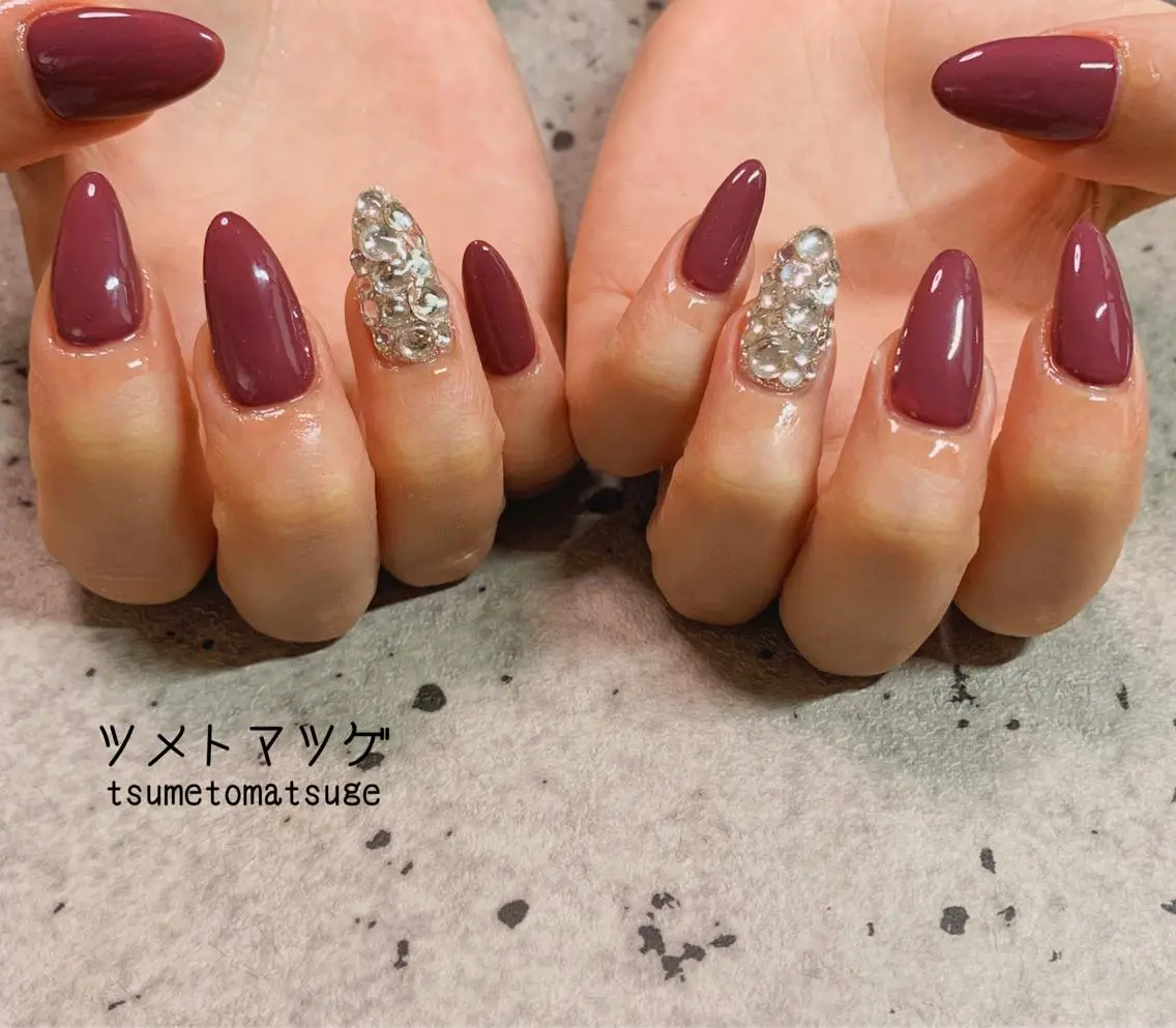 セミロング ネイル アートネイル ハンドネイル ツメトマツゲ .のネイルデザイン