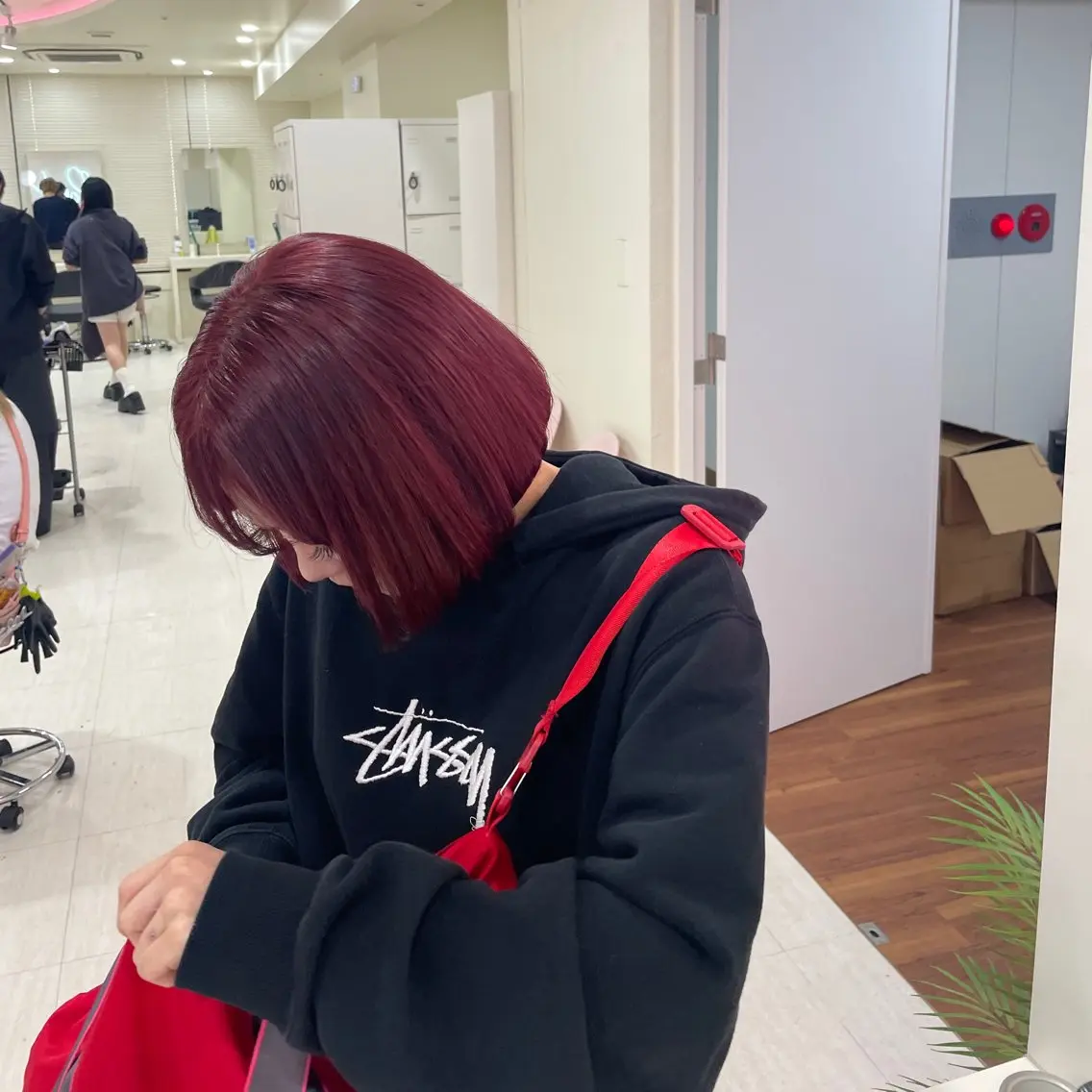 ミディアム ヘアカラー トリートメント ヘアセット 💗暖色カラー💗 ツヤ髪💗Mayaのヘアスタイル