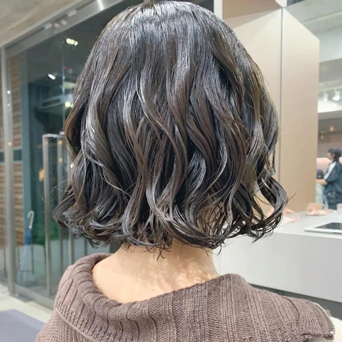 ショート パーマ カット ヘアカラー パーマ ボブパーマコテ巻き風 パーマNo1深江秀平のヘアスタイル