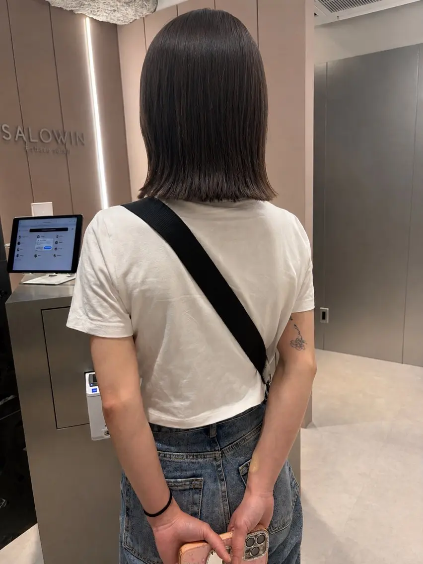 ミディアム ケアカラー カット ヘアカラー トリートメント 💎京都【髪質改善】 【美髪】 白石 有紀のヘアスタイル