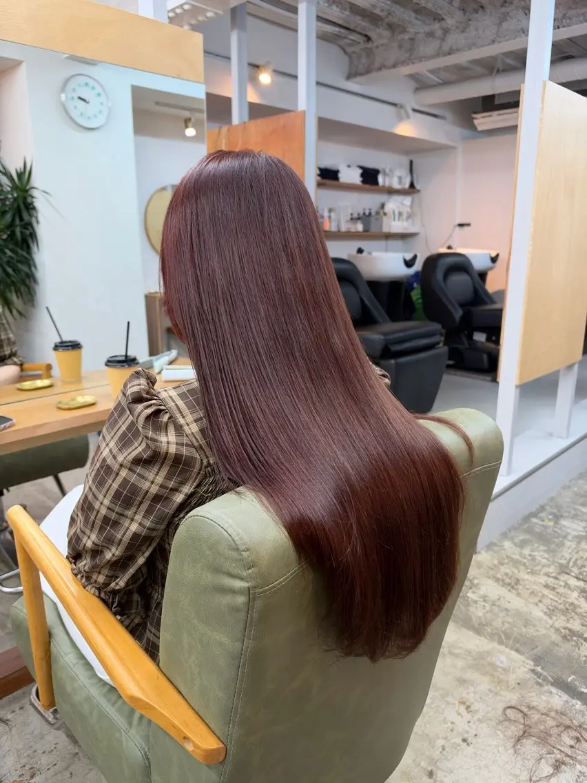 ロング カラー 顔周りカット レイヤーカット カット ヘアカラー トリートメント まさと/ブリーチなし カラーレイヤーカットのヘアスタイル
