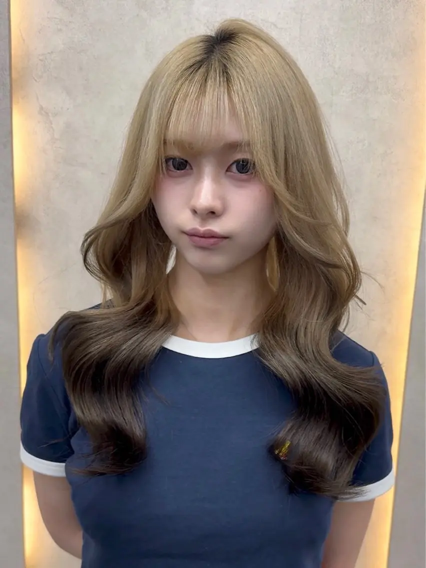 ロング カット ヘアカラー ケアブリーチ🌺 透明感🪽‪とわのヘアスタイル