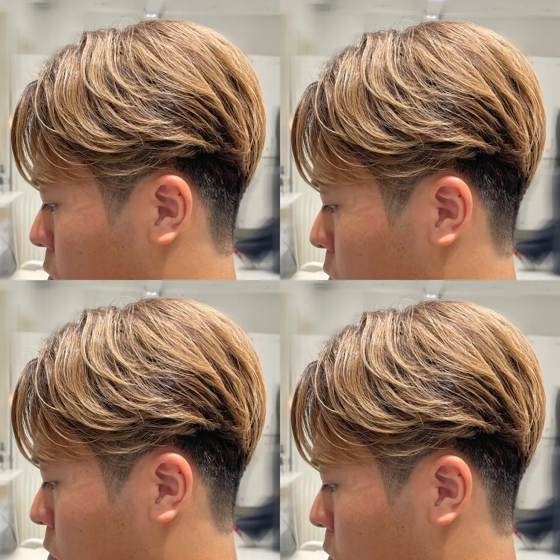 ショート カラー メンズ ブリ—チ🌈カラ— 🌀パ—マ🌿ちえのヘアスタイル