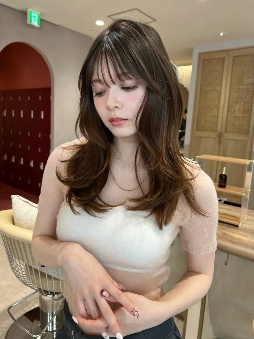 ロング レイヤーカット 梅田/髪質改善特化/ 艶カラー🫧さくらこのヘアスタイル