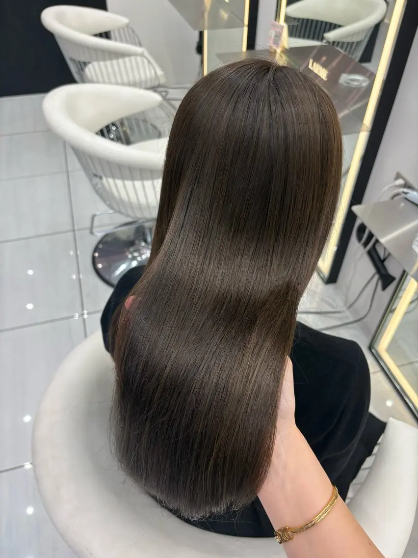 ロング カラー カット ヘアカラー トリートメント 新宿/韓国ヘア 中明度カラー/かやのヘアスタイル