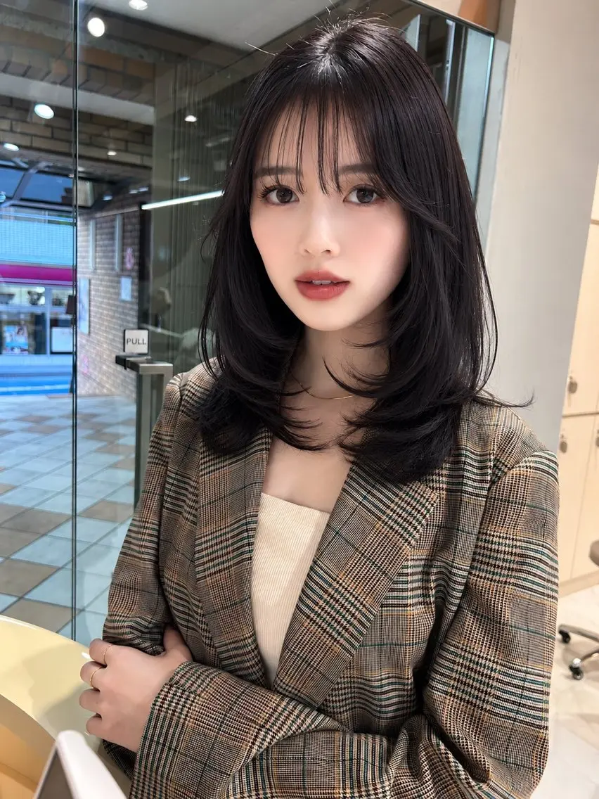 セミロング ヘアアレンジ 韓国風ヘア レイヤーカット 小顔カット カット ヘアカラー トリートメント ヘアセット 大宮暗髪カラー🖤 レイヤー特化しょうまのヘアスタイル