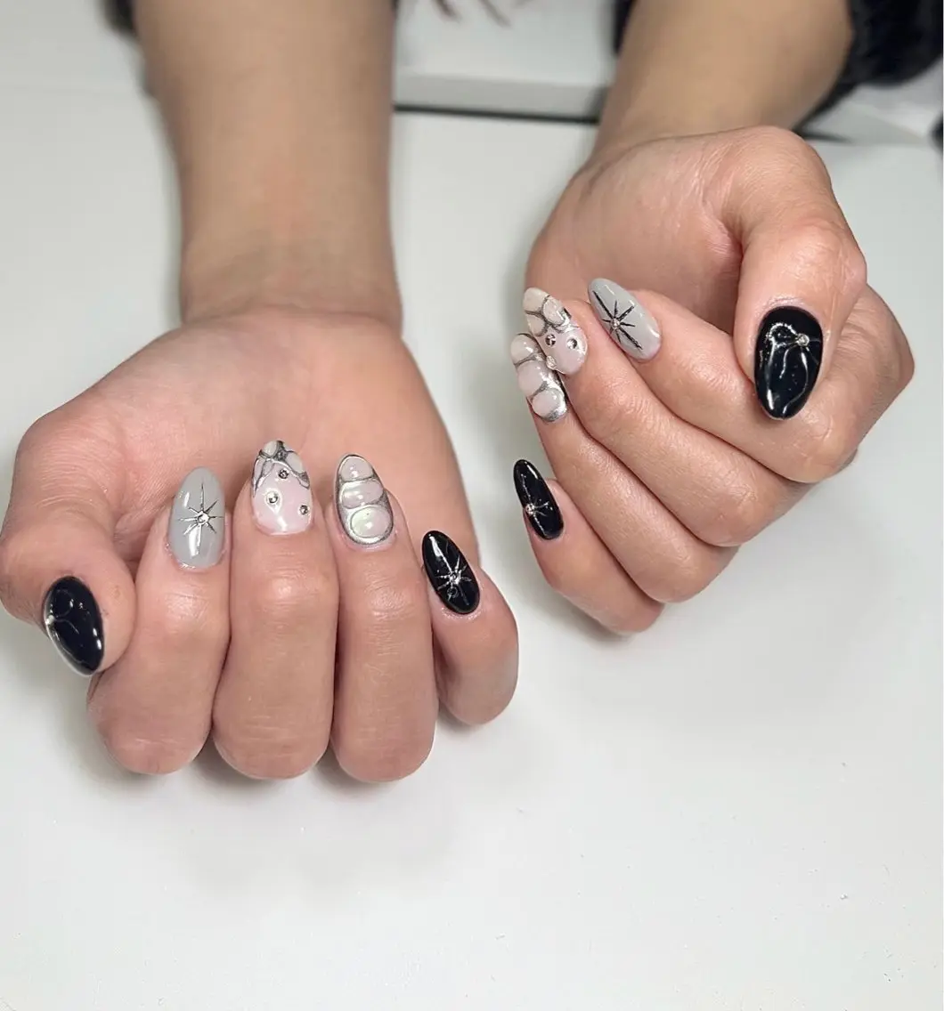 【スカルプ】💕長さだし10本 アート&パーツつけ放題の写真