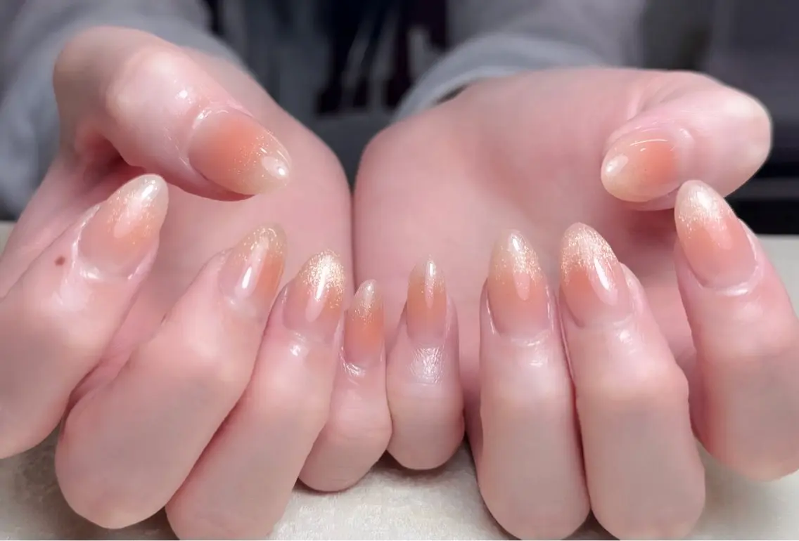 ネイル アートネイル 長さ出し フレンチネイル ジェルネイル ガーリー ハンドネイル 中野駅から2分 MEO NAILのネイルデザイン