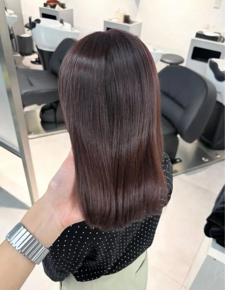 ミディアム ラベンダーブラウン ヘアカラー トリートメント 𝗺𝗶𝗸𝘂♡ 似合わせ🎀のヘアスタイル