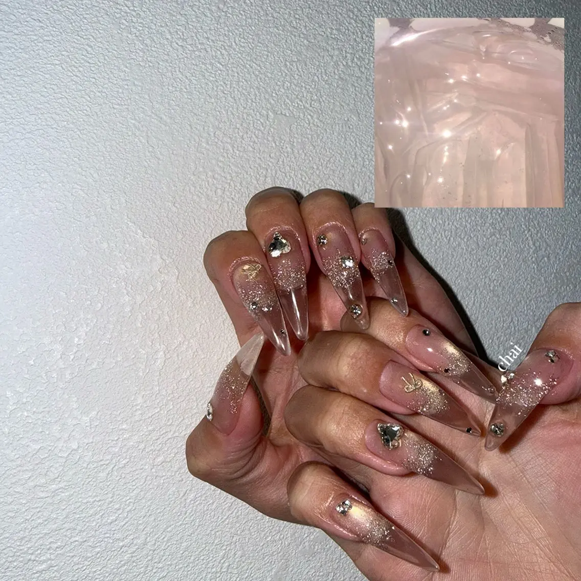 ネイル クリアネイル ワンホンネイル ハンドネイル chai nail +  eye📍鶴橋のネイルデザイン