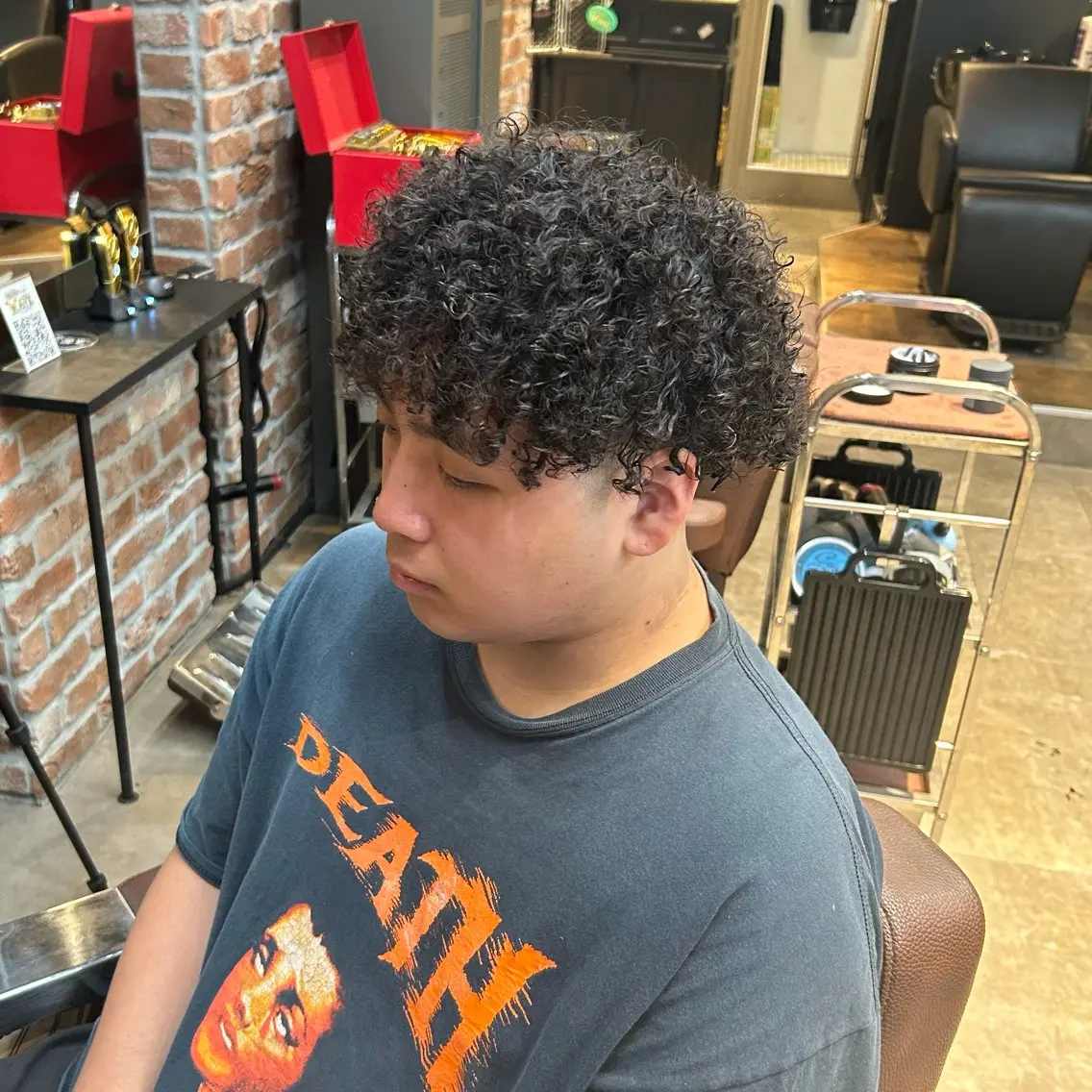 ショート パーマ メンズ カット パーマ 💈針金パーマ/ ソフトアフロ💈望愛のヘアスタイル